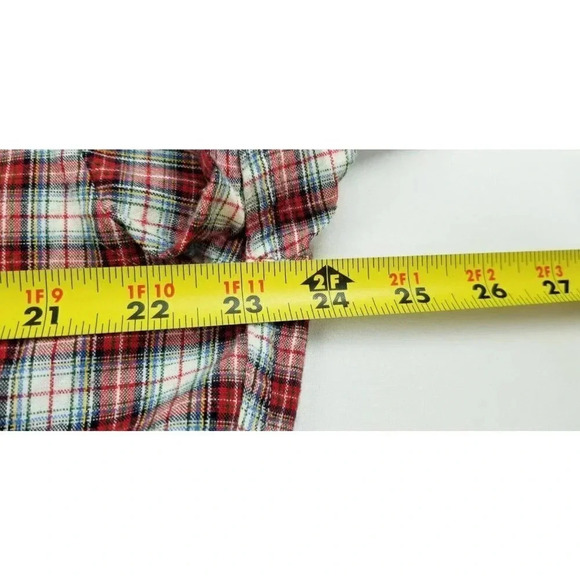 J. Crew Size Medium Men's Button Down Long Sleeve Red White Check Cotton Shirt - Picture 2 of 10